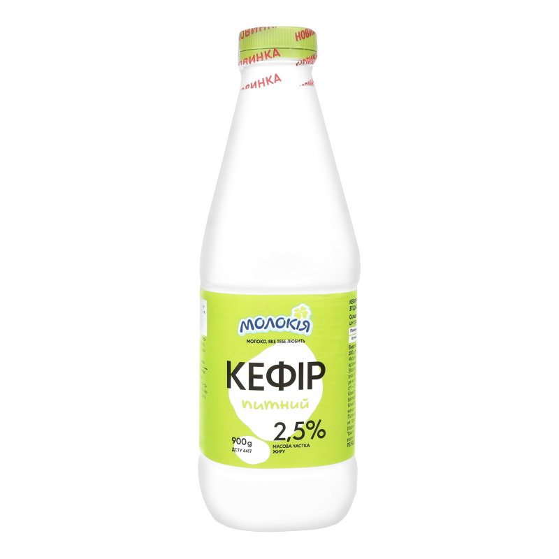 Кефір МОЛОКІЯ 2,5%, 900г, пляшка пластикова